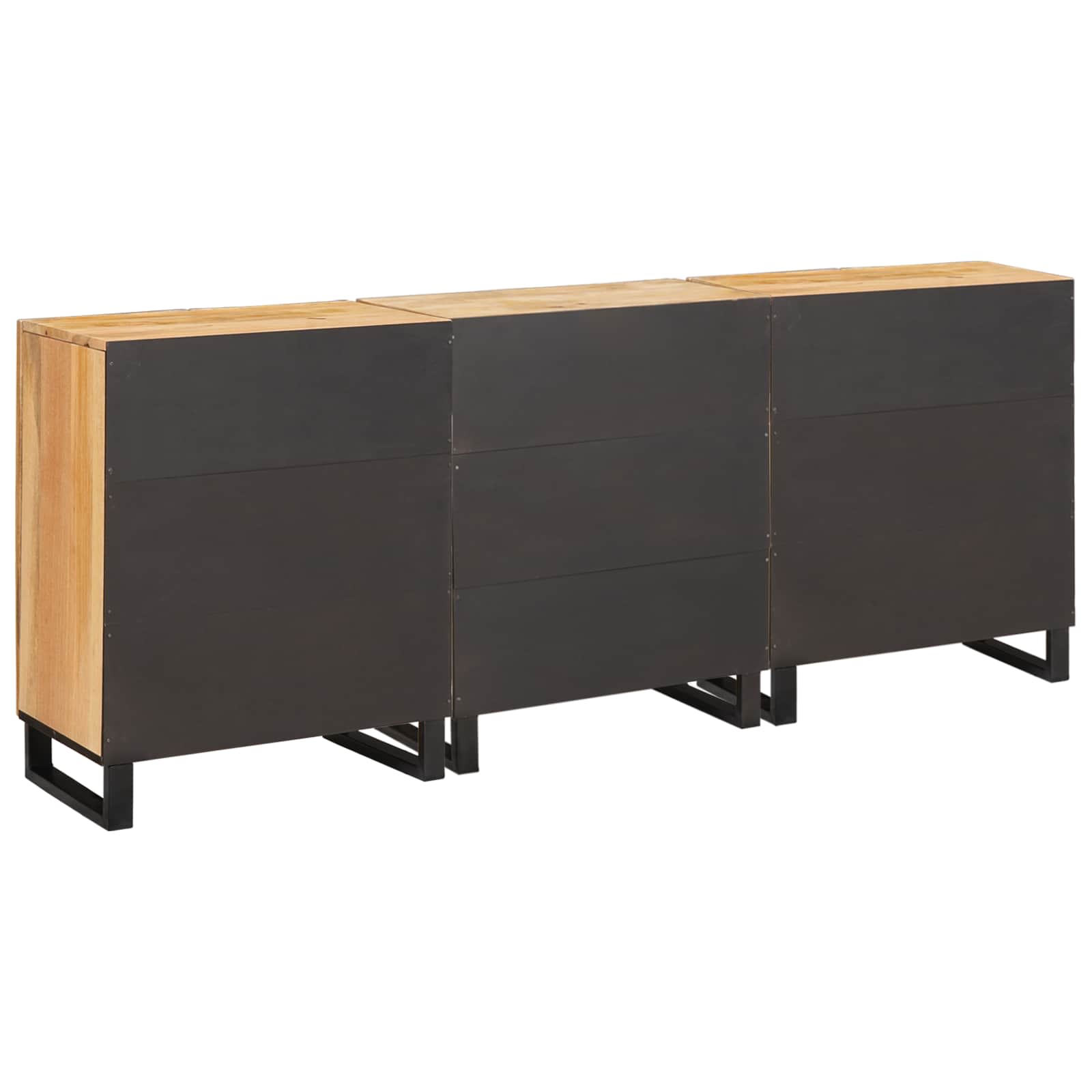 Kreveta 3 pcs Smeđa 180 x 33 x 75 cm Čvrsto drvo manga