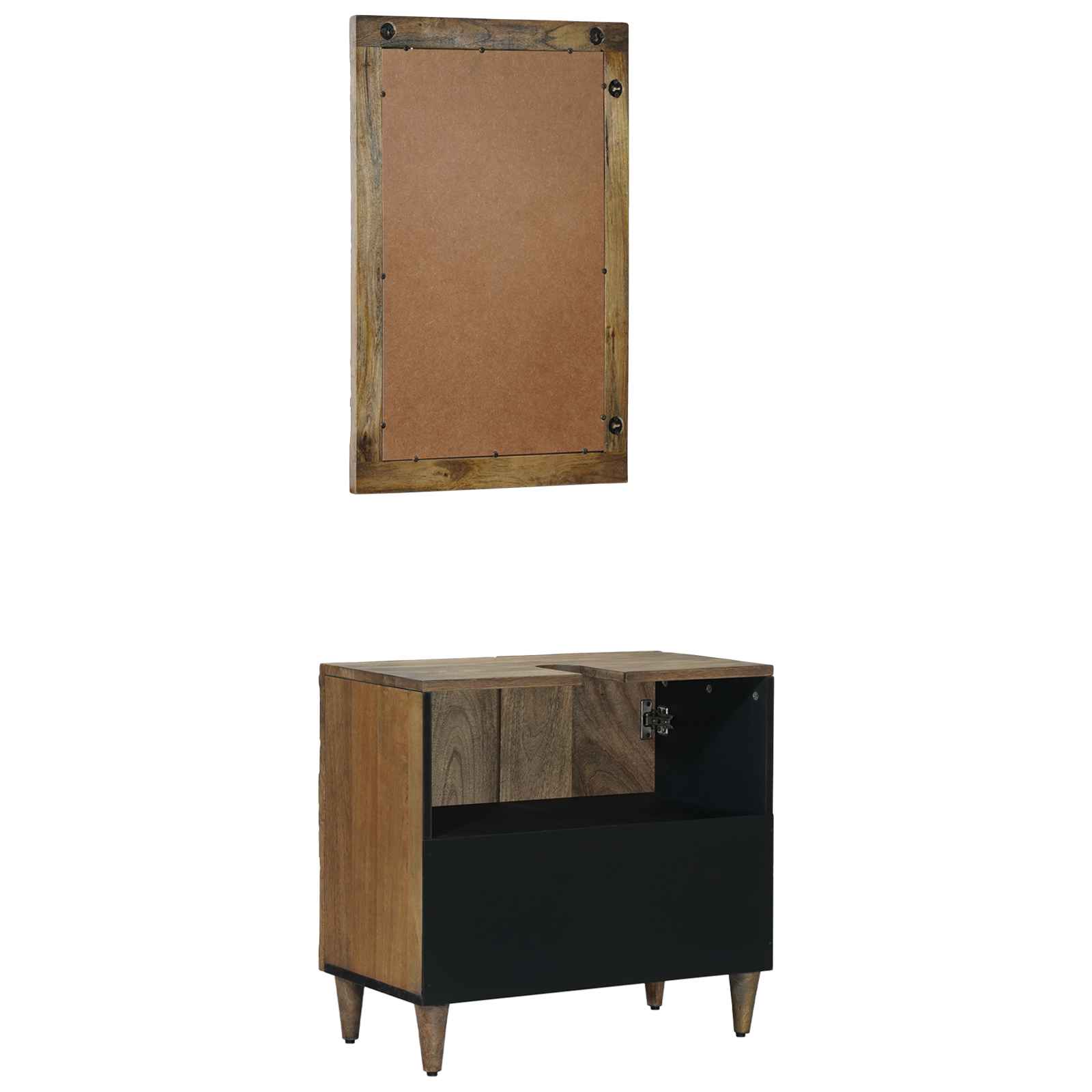 Set namještaja za kupaonicu Zidne 2 pcs Smeđa Čvrsto drvo manga