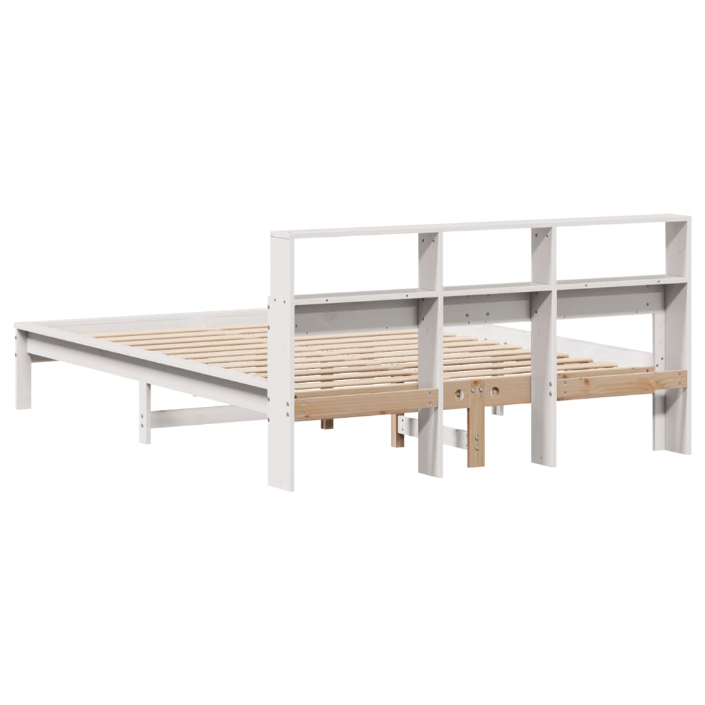 Okvir kreveta bez madraca bijeli 150x200 cm od masivne borovine