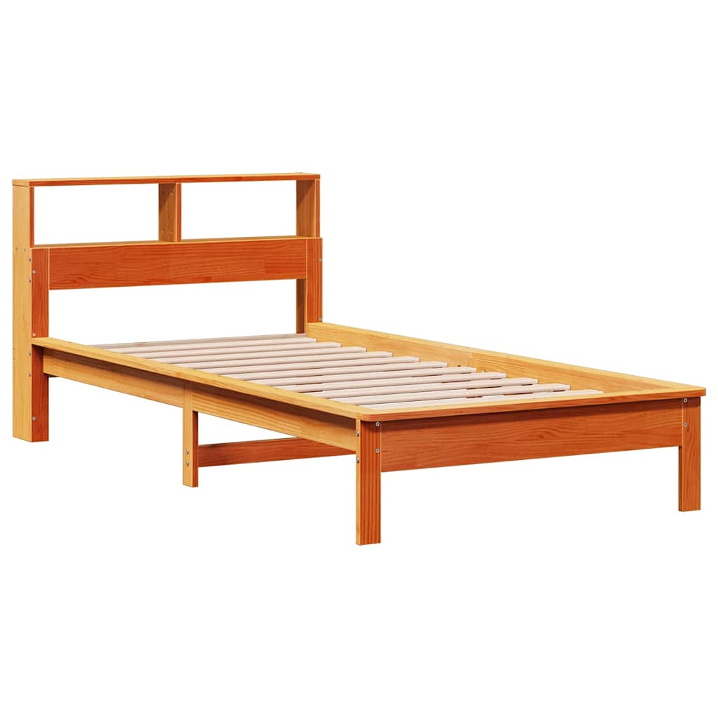 Krevet s regalom za knjige bez madraca 100 x 200 cm od borovine