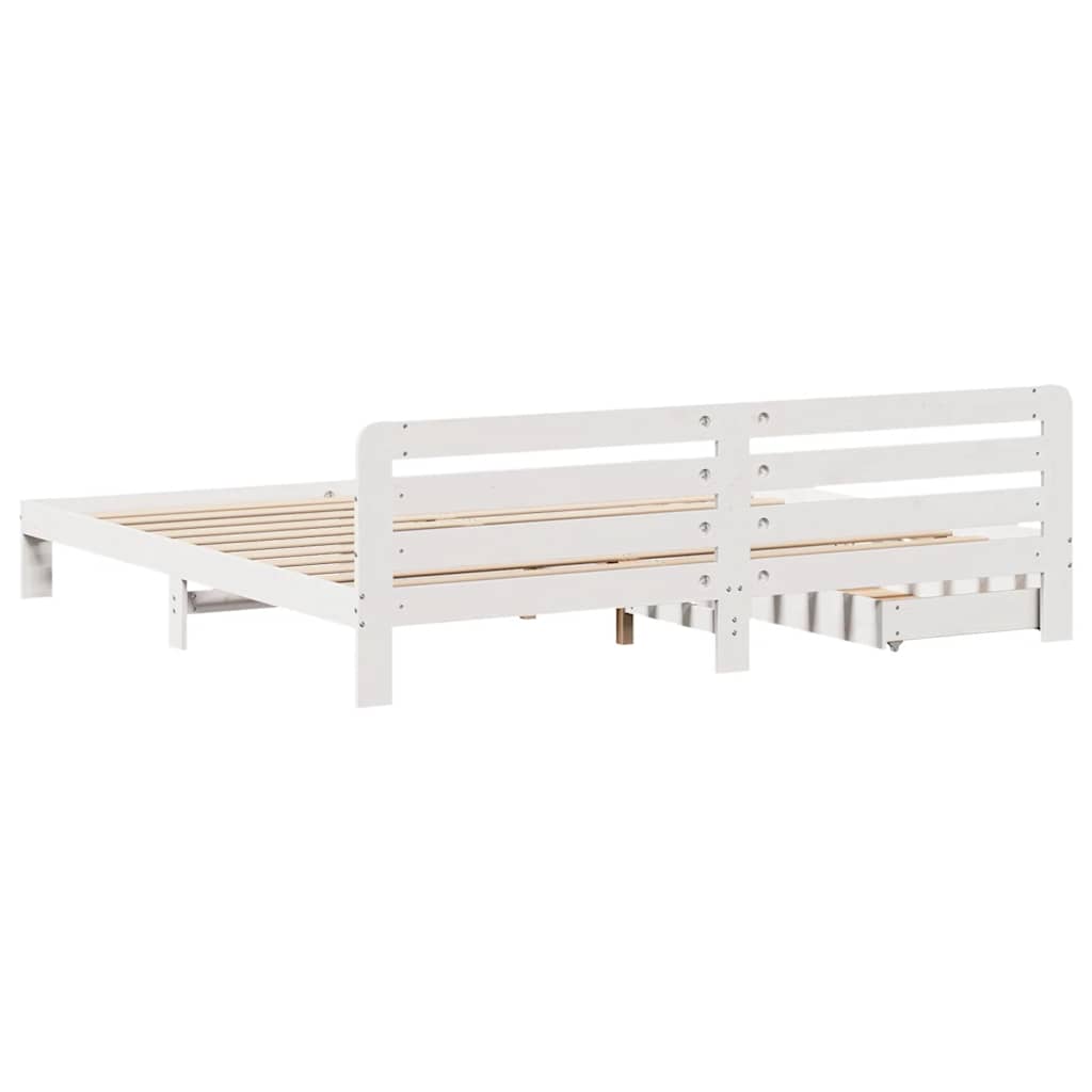 Okvir kreveta bez madraca bijeli 180x200 cm od masivne borovine