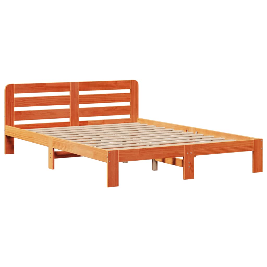 Krevet s regalom za knjige bez madraca 150x200 cm od borovine