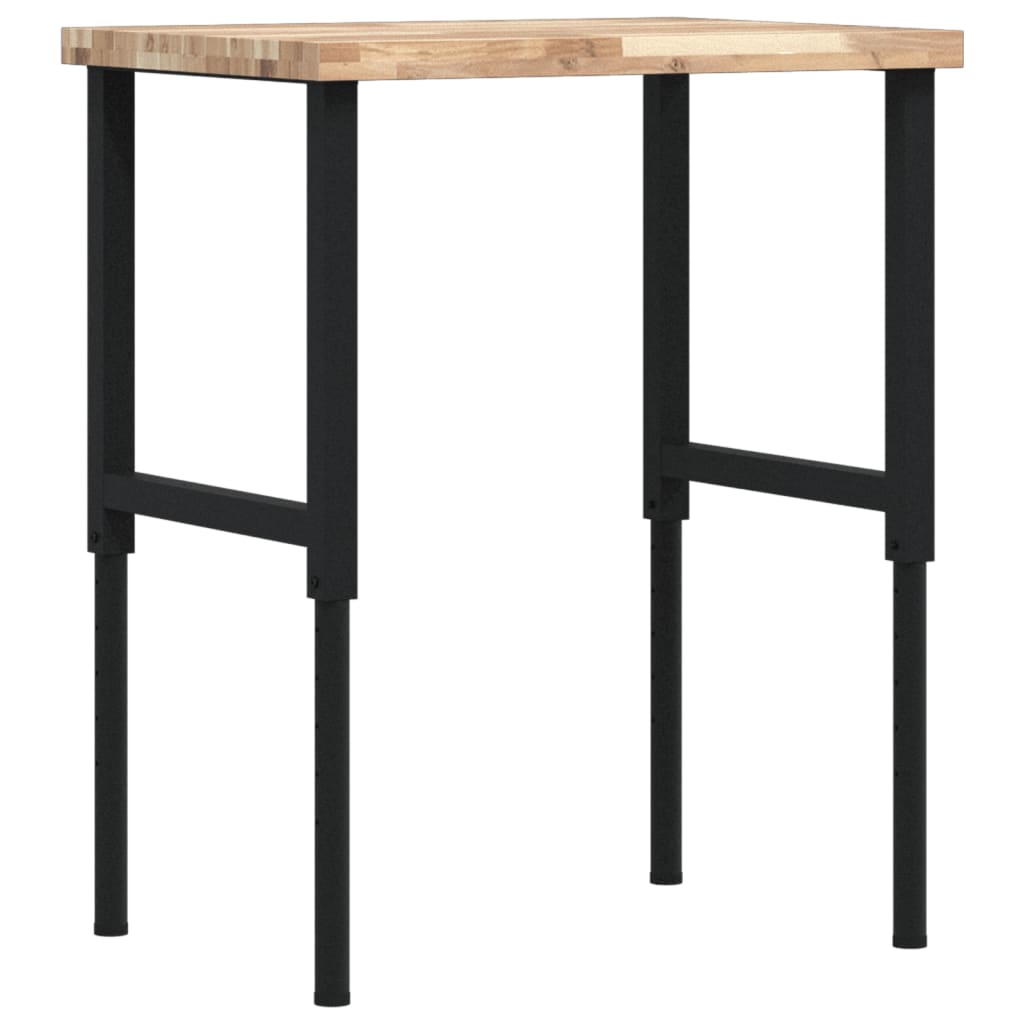 Radni stol 80x60x(73-99,5) cm masivno drvo bagrema pravokutni
