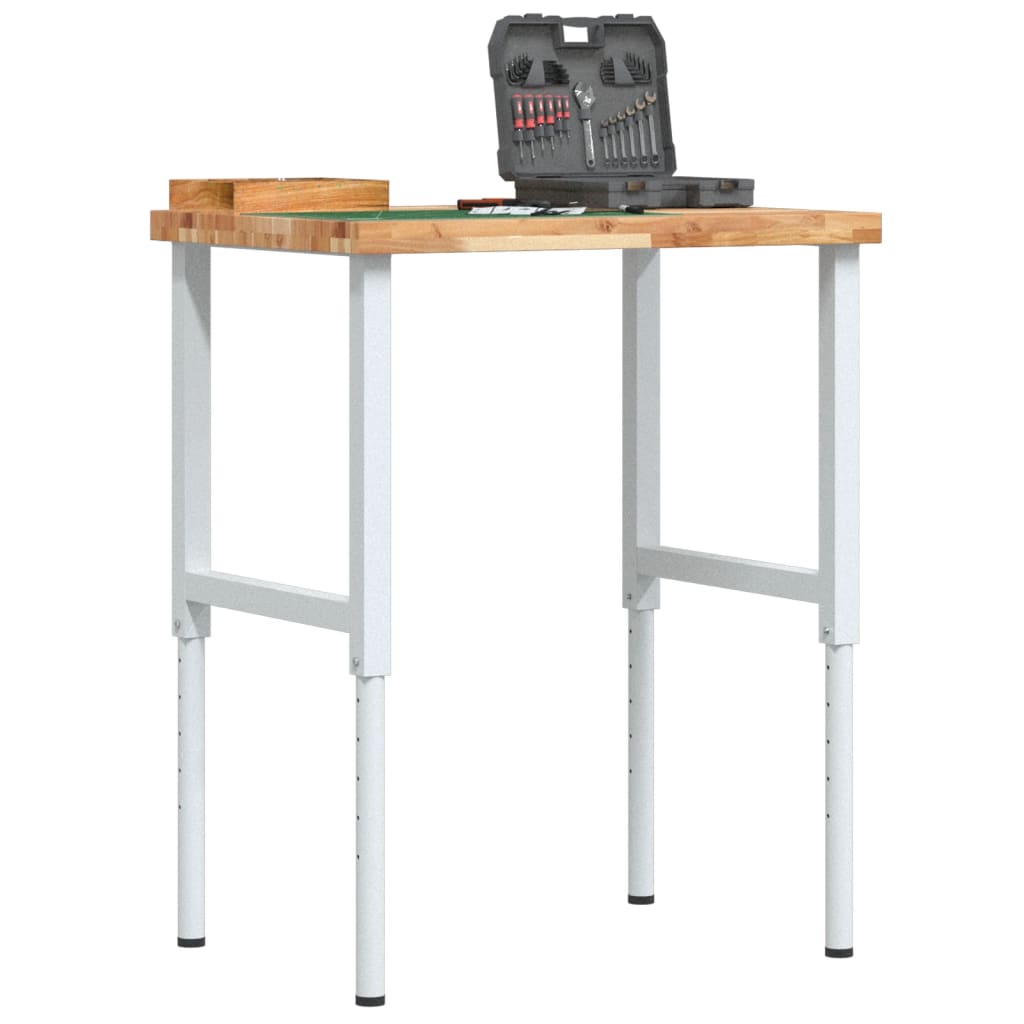 Radni stol 80x60x(73-99,5) cm masivno drvo bagrema pravokutni