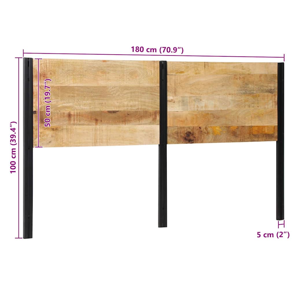 Uzglavlje 180 cm Puno drvo Mango i željezo