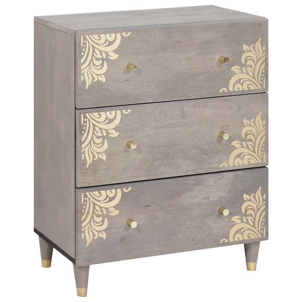Kreveta s ladicama 2 pcs Siva 60 x 33 x 75 cm Čvrsto drvo manga
