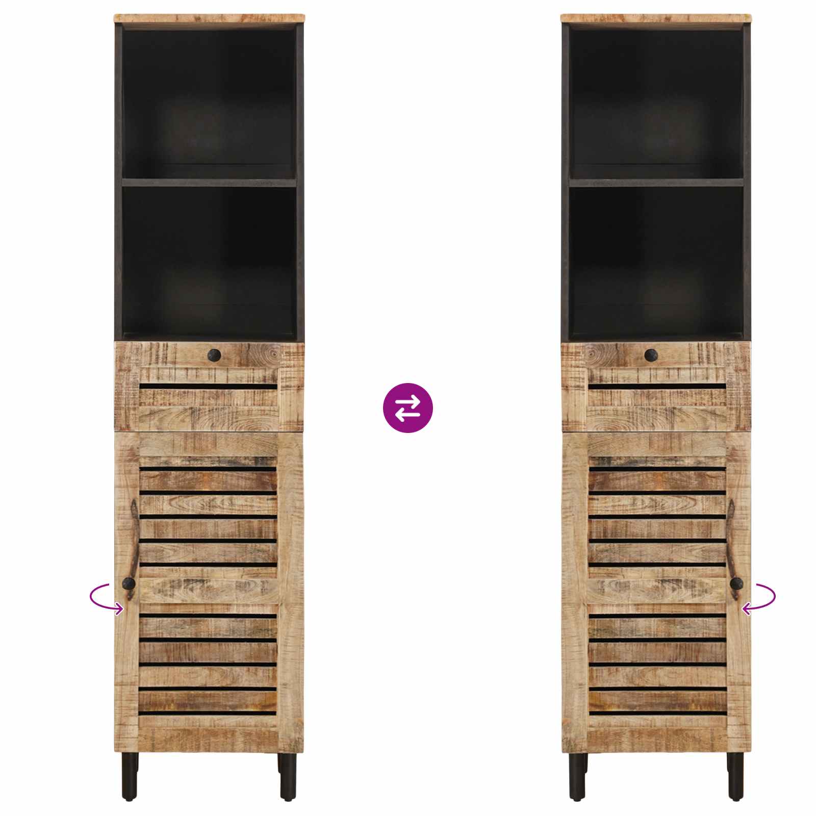 Set ormarića za kupaonicu 3 kom. Prirodna 38 x 33 x 160 cm