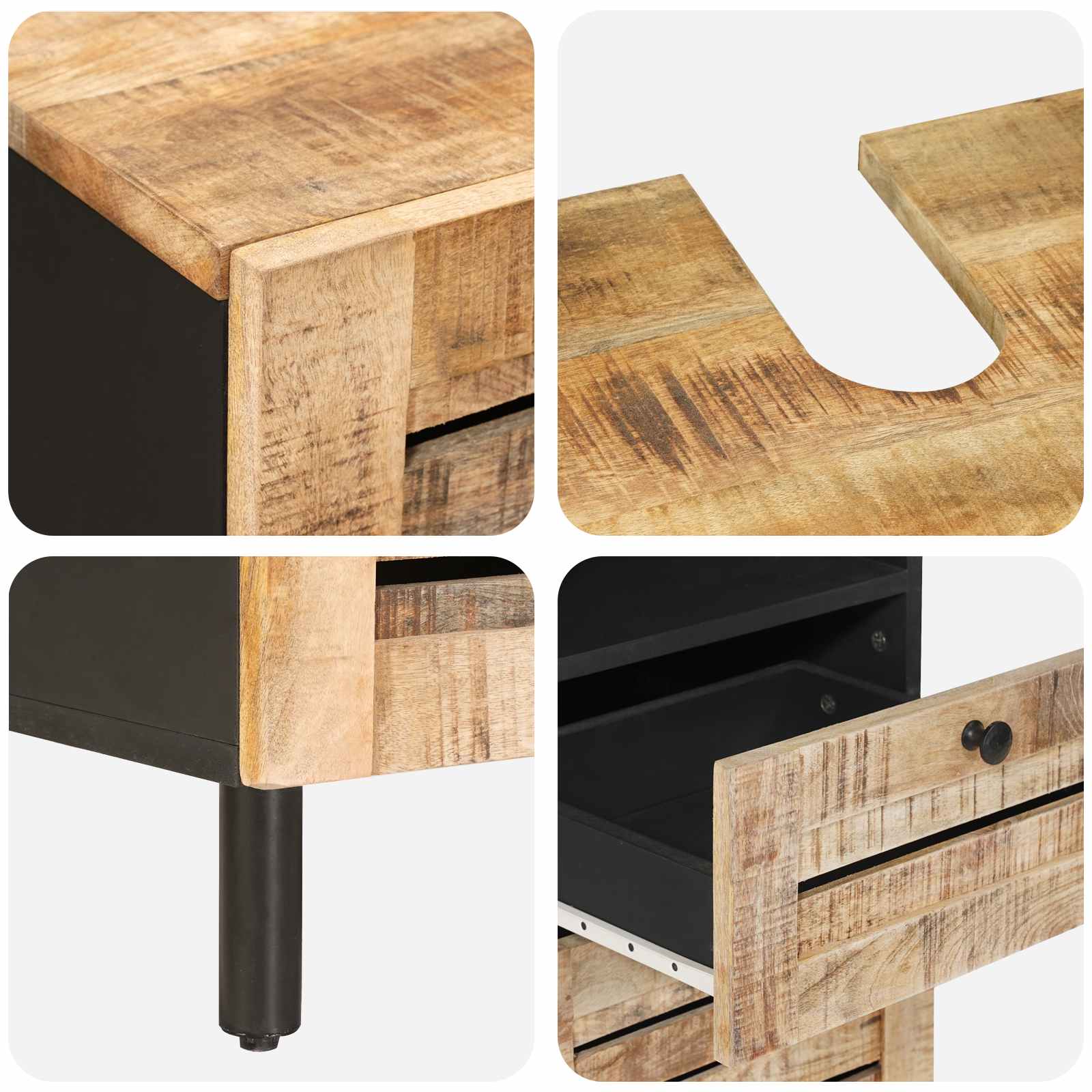 Set ormarića za kupaonicu 4 kom. Prirodna 38 x 33 x 160 cm
