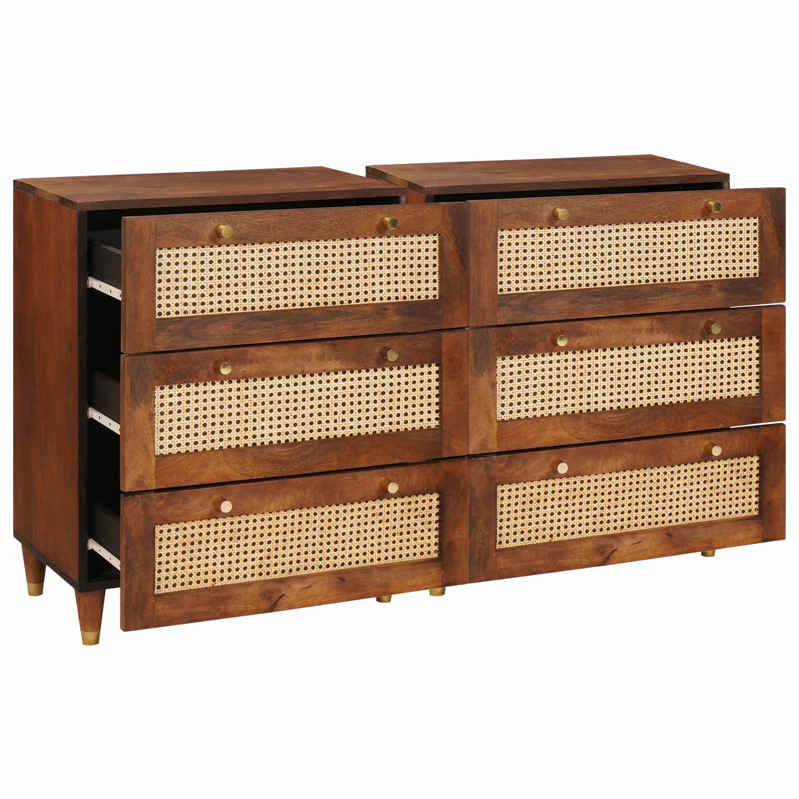 Set komoda 2 pcs Smeđa 60 x 33,5 x 75 cm Čvrsto drvo manga