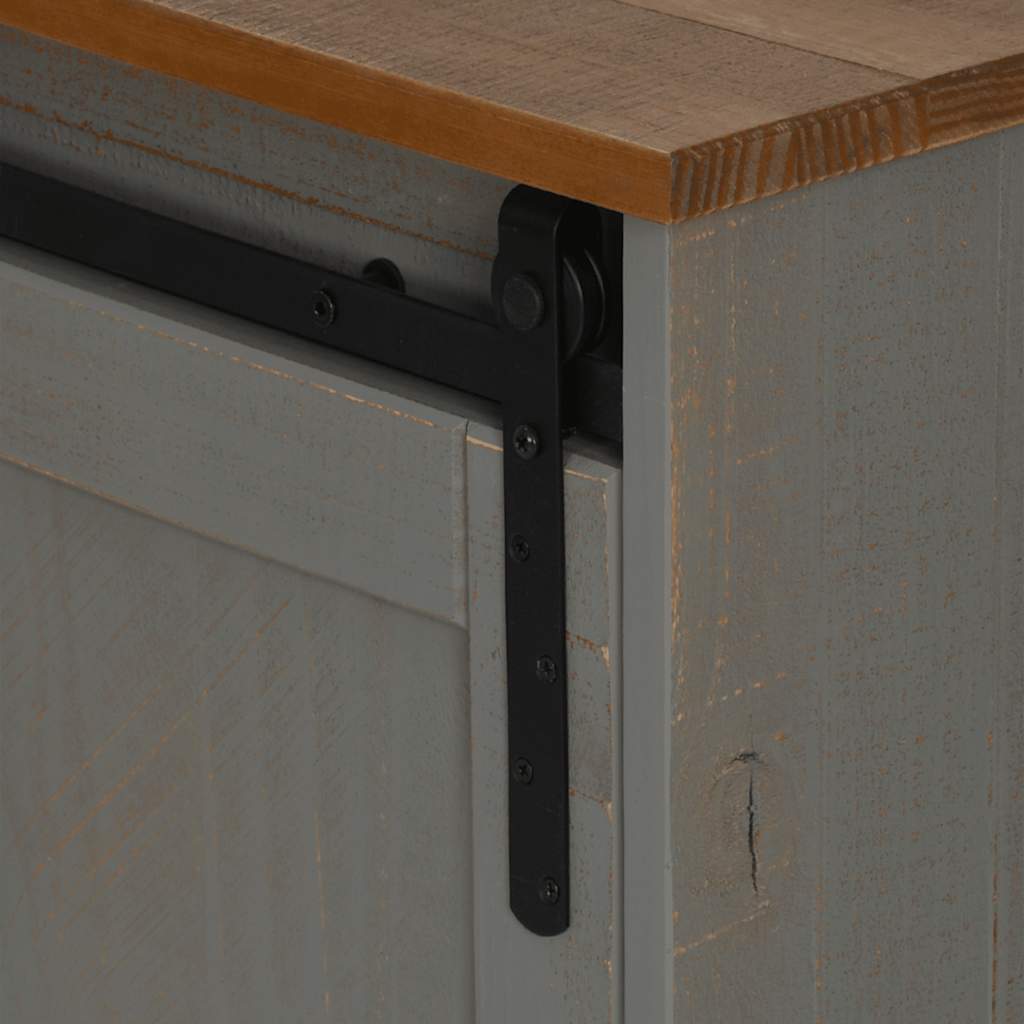TV ormarić HALDEN 2 klizna vrata sivi 150x40x60 cm puno drvo