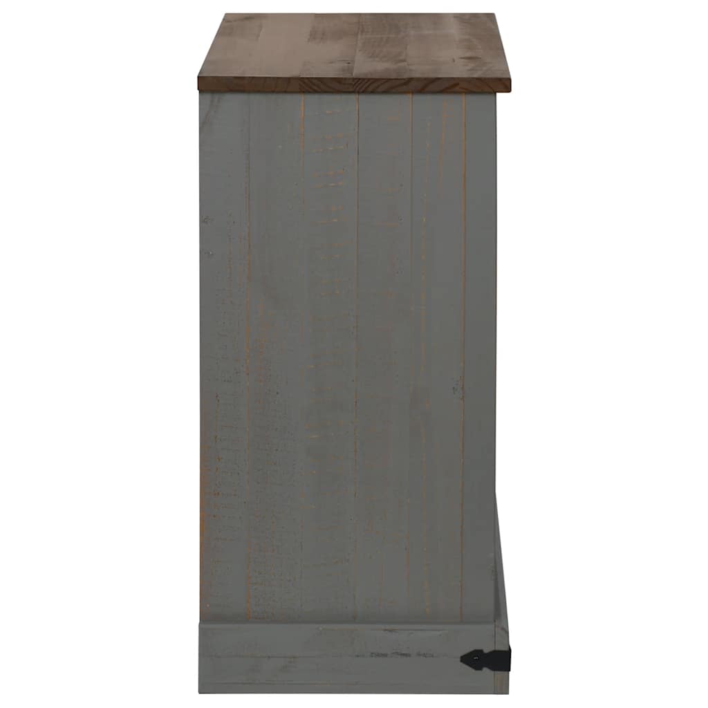 Komoda HALDEN s kliznim vratima siva 80x40x80 cm puno drvo
