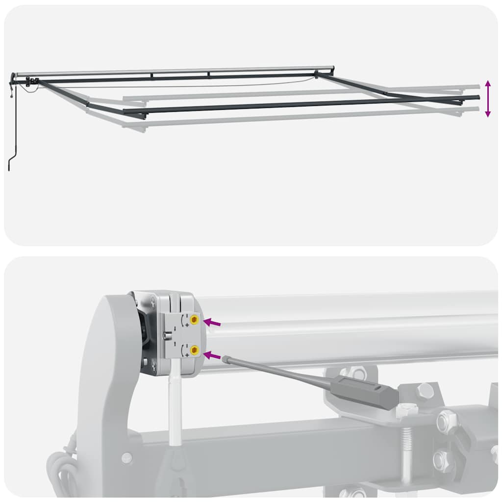 Tenda na automatsko uvlačenje s LED svjetlima bordo 300x250 cm
