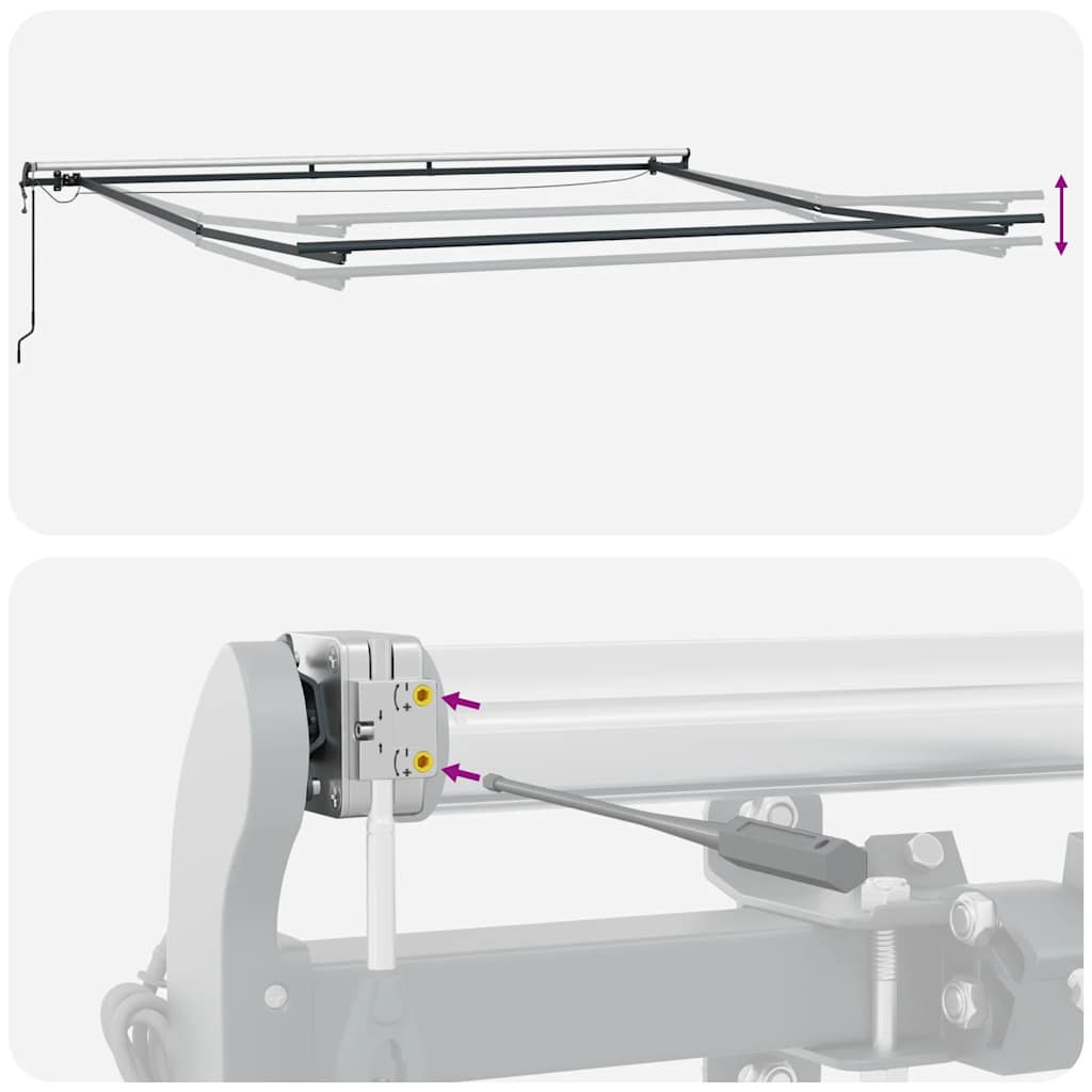 Tenda na automatsko uvlačenje s LED svjetlima bordo 500x300 cm