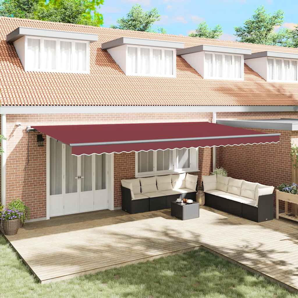 Tenda na automatsko uvlačenje s LED svjetlima bordo 600x3500 cm