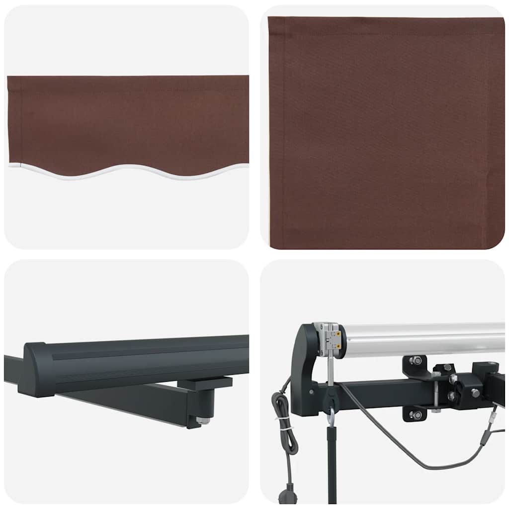 Tenda na automatsko uvlačenje s LED smeđa 450 x 300 cm