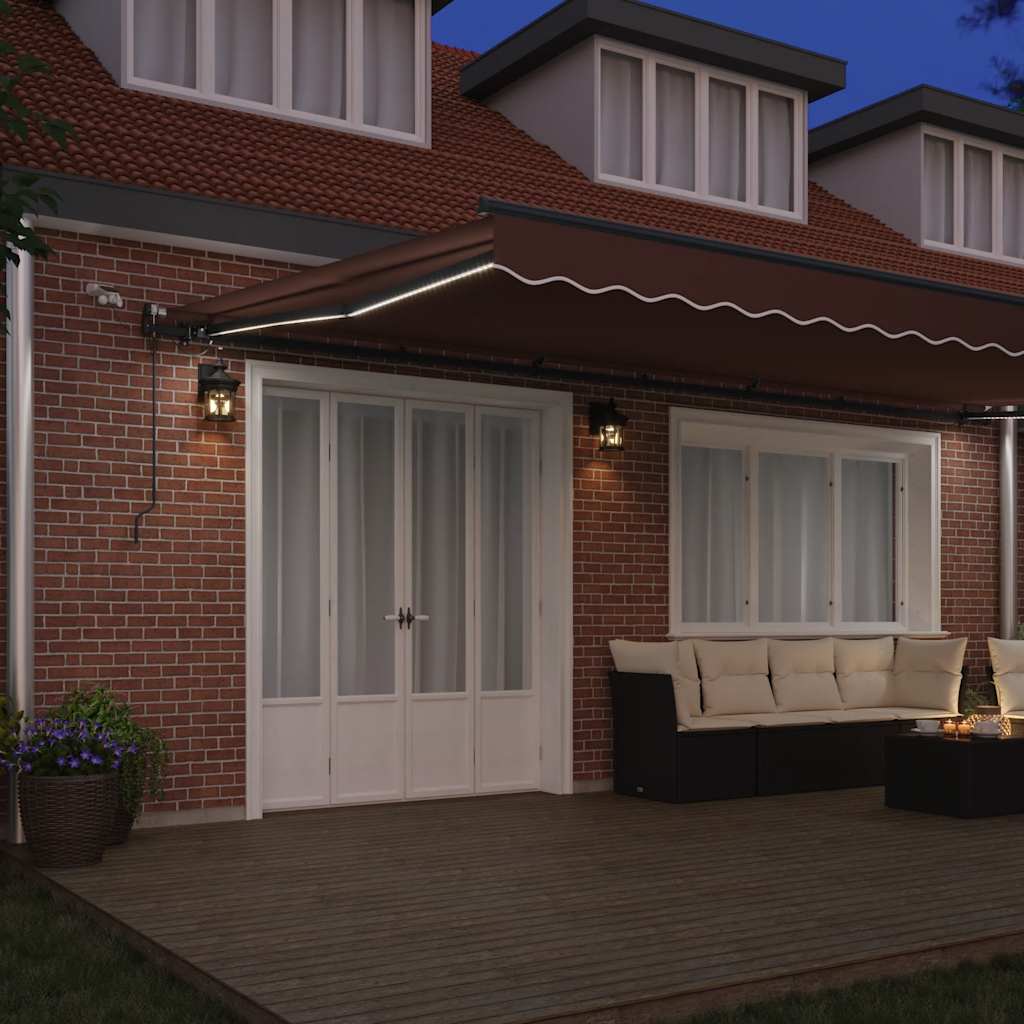 Tenda na automatsko uvlačenje s LED smeđa 600 x 300 cm