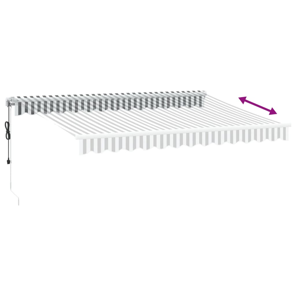 Tenda na automatsko uvlačenje antracit i bijela 350x250 cm