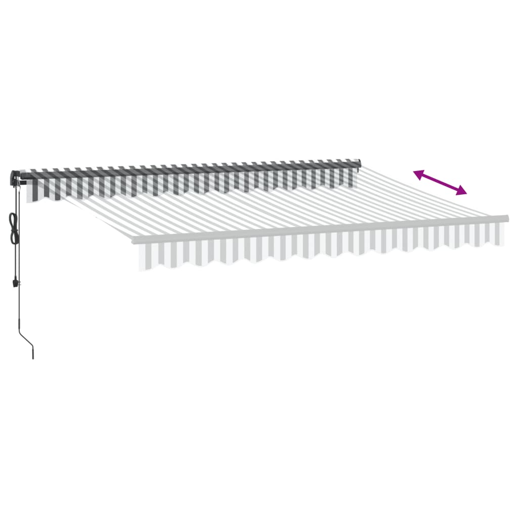 Tenda na automatsko uvlačenje antracit i bijela 350x250 cm