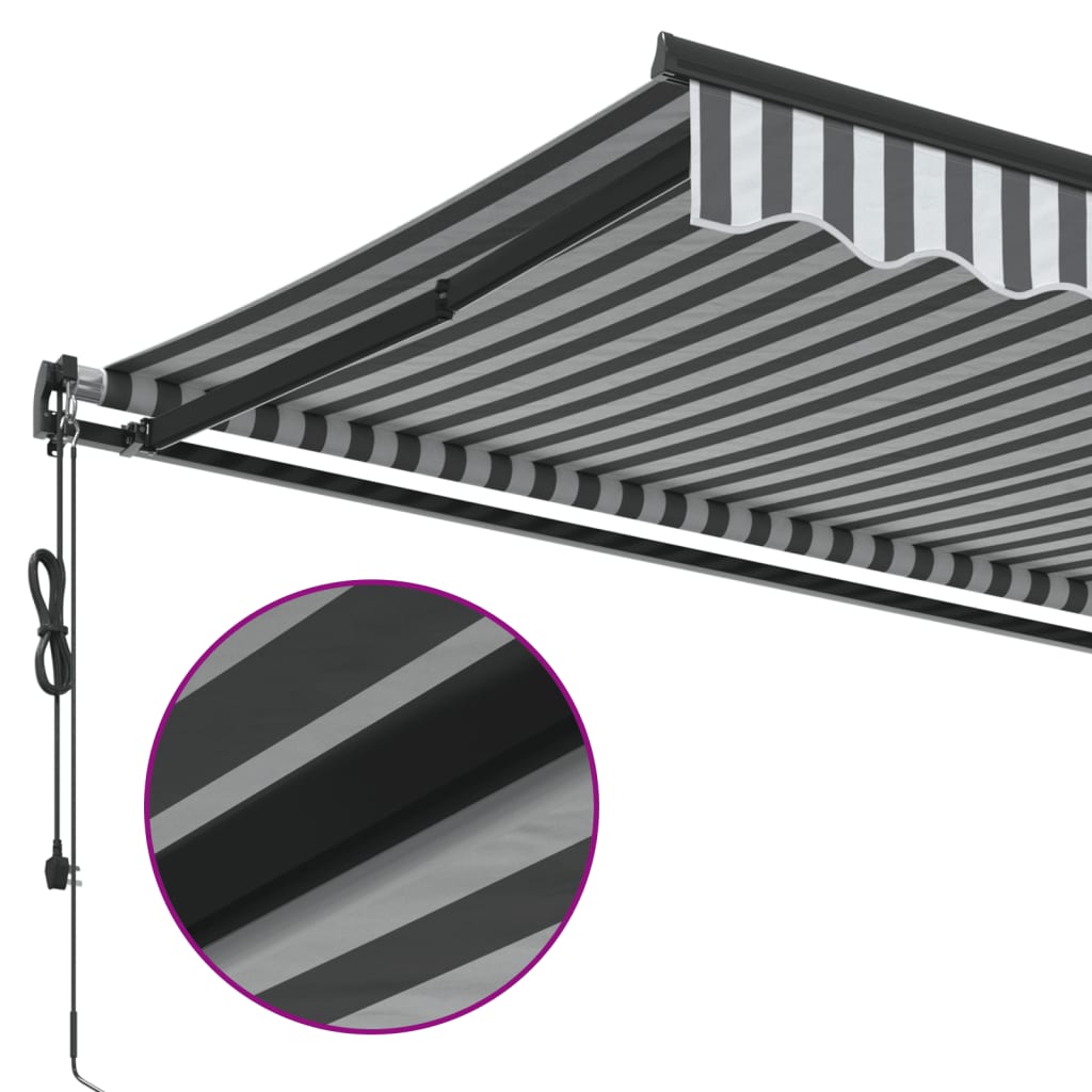 Tenda na automatsko uvlačenje antracit i bijela 350x250 cm