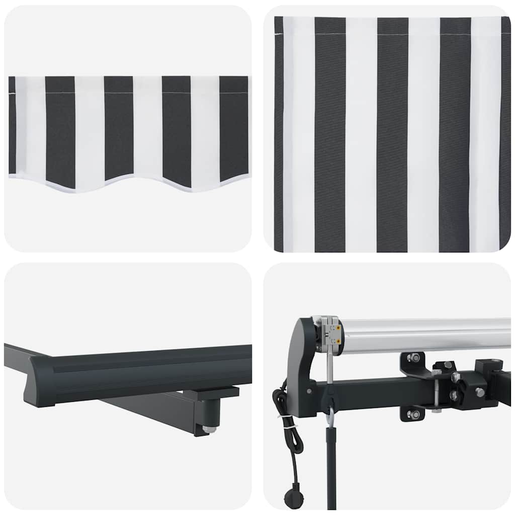 Tenda na automatsko uvlačenje antracit i bijela 400 x 300 cm