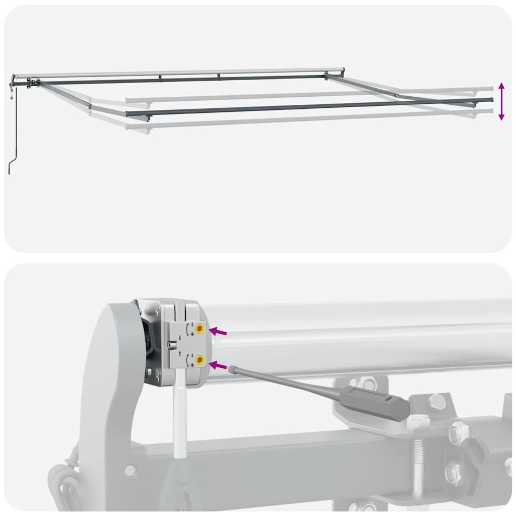 Tenda na automatsko uvlačenje antracit i bijela 450x300 cm