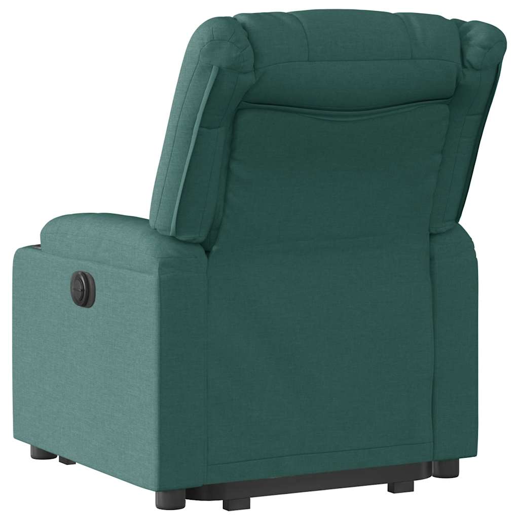 Električni naslonjač na podizanje tkanina tamnozeleni