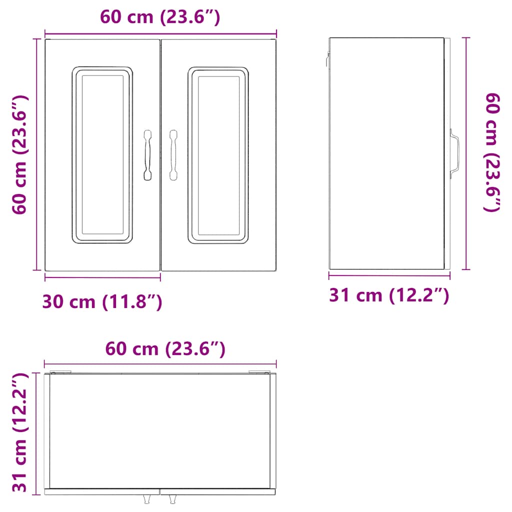 Kuhinjski zidni ormarić Kalmar boja hrasta konstruirano drvo