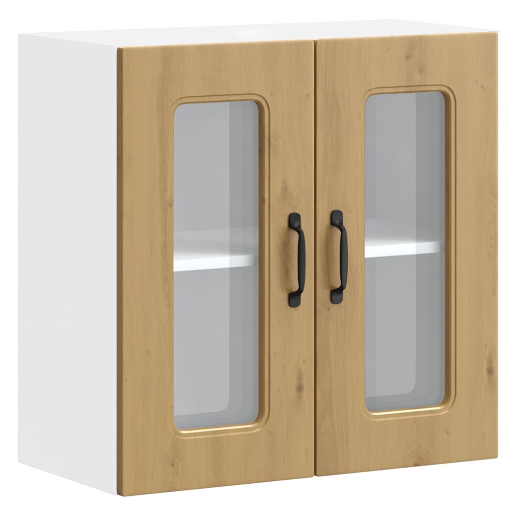 Zidni kuhinjski ormarić sa staklenim vratima "Kalmar" Artisan hrast, inženjersko drvo