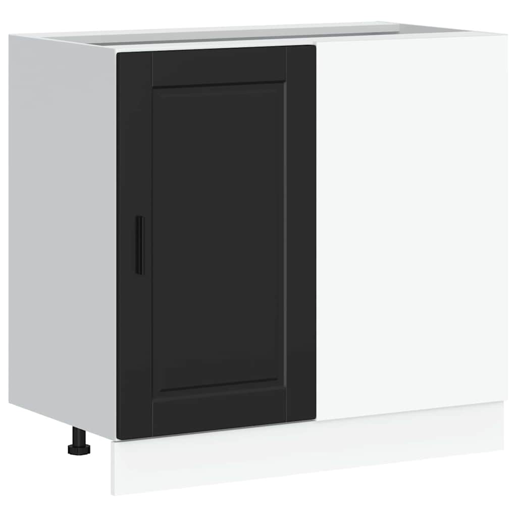 Kuhinjski podni ormarić "Porto" Crni inženjerski drvo