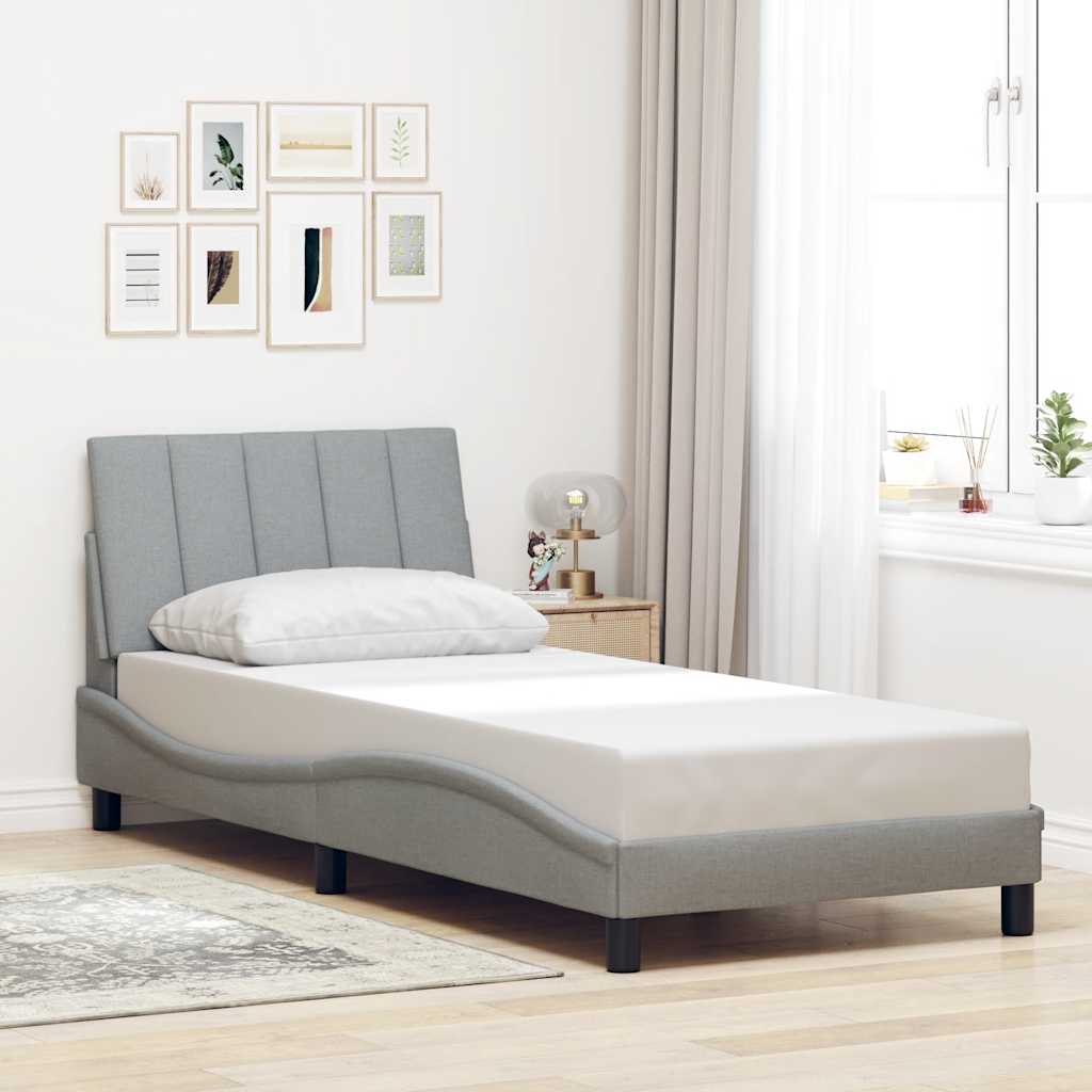 Okvir za krevet bez madraca Hanko svjetlosivi 90x190 cm od tkanine