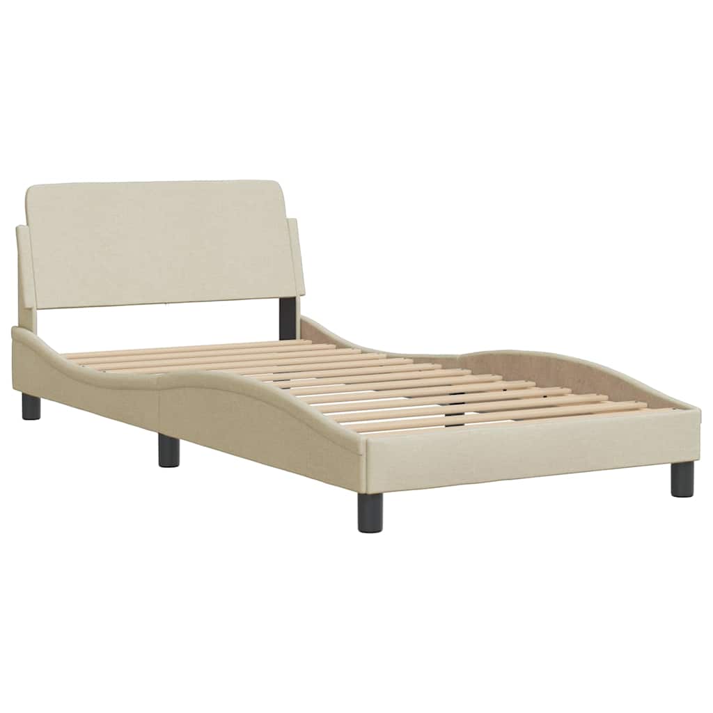 Okvir za krevet bez madraca Hanko krem 100 x 200 cm od tkanine