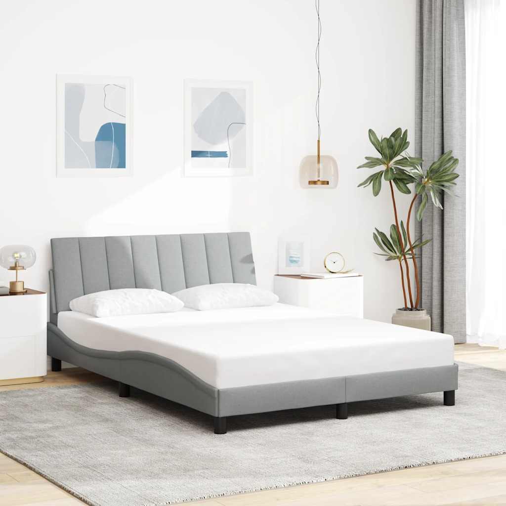 Okvir za krevet bez madraca Hanko svjetlosivi 140 x 190 cm od tkanine
