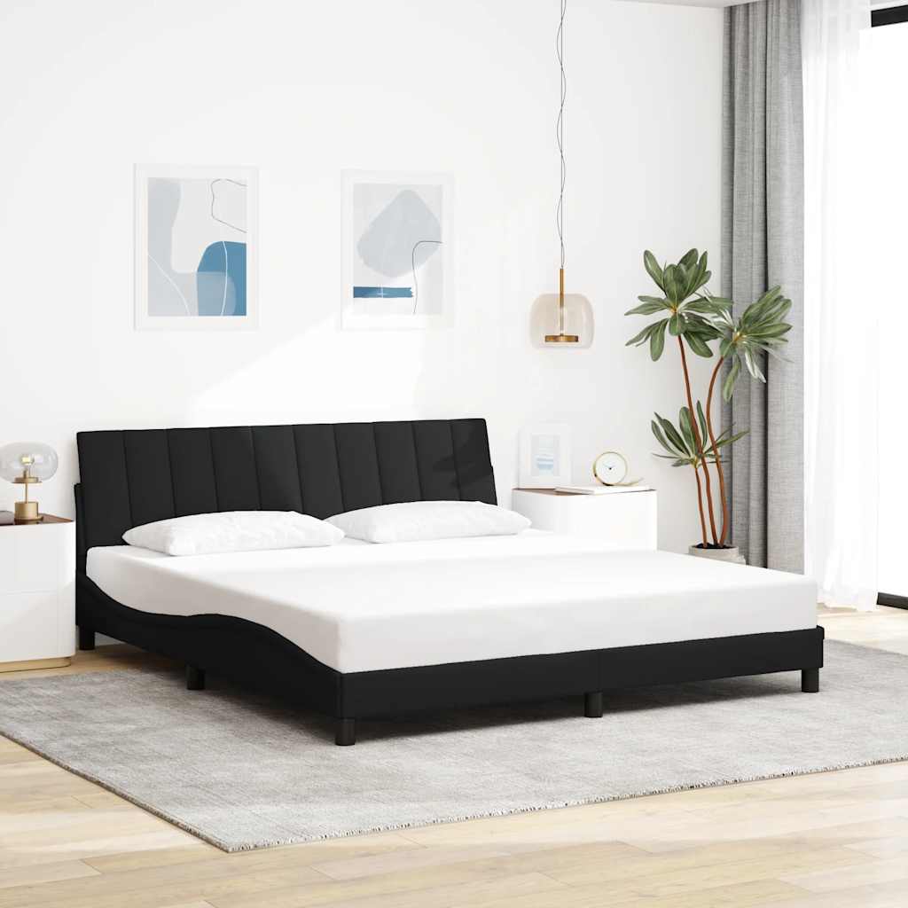 Okvir kreveta bez madraca Hanko crni 180x200 cm od tkanine