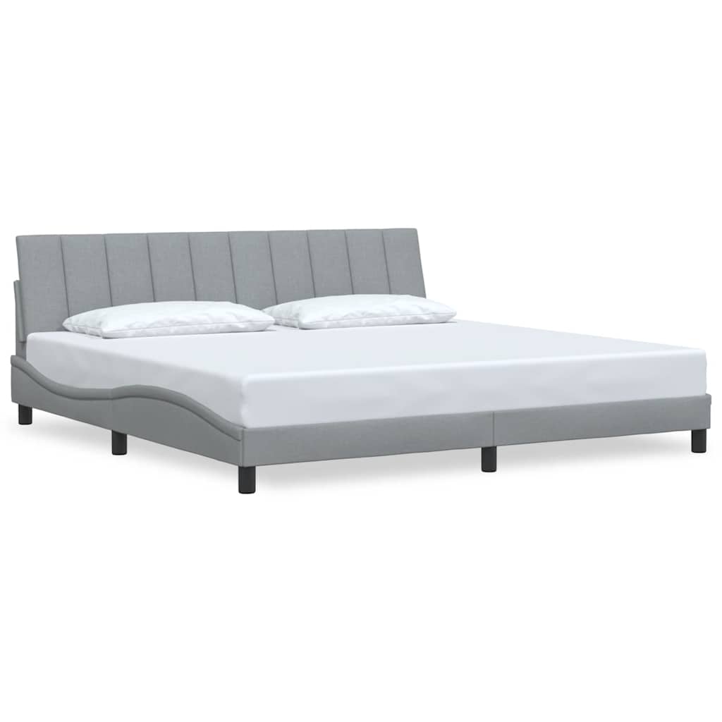 Okvir za krevet bez madraca Hanko svjetlosivi 200 x 200 cm od tkanine