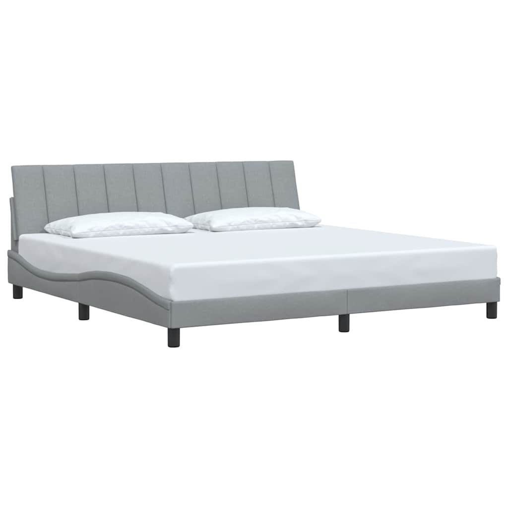 Okvir za krevet bez madraca Hanko svjetlosivi 200 x 200 cm od tkanine