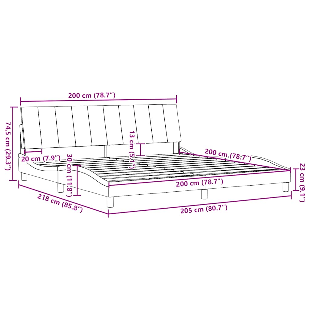 Okvir za krevet bez madraca Hanko svjetlosivi 200 x 200 cm od tkanine