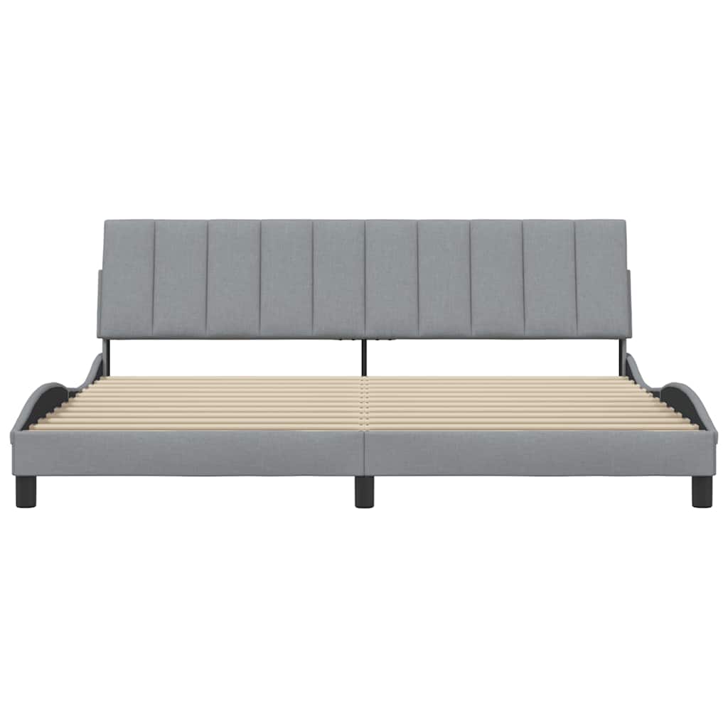 Okvir za krevet bez madraca Hanko svjetlosivi 200 x 200 cm od tkanine