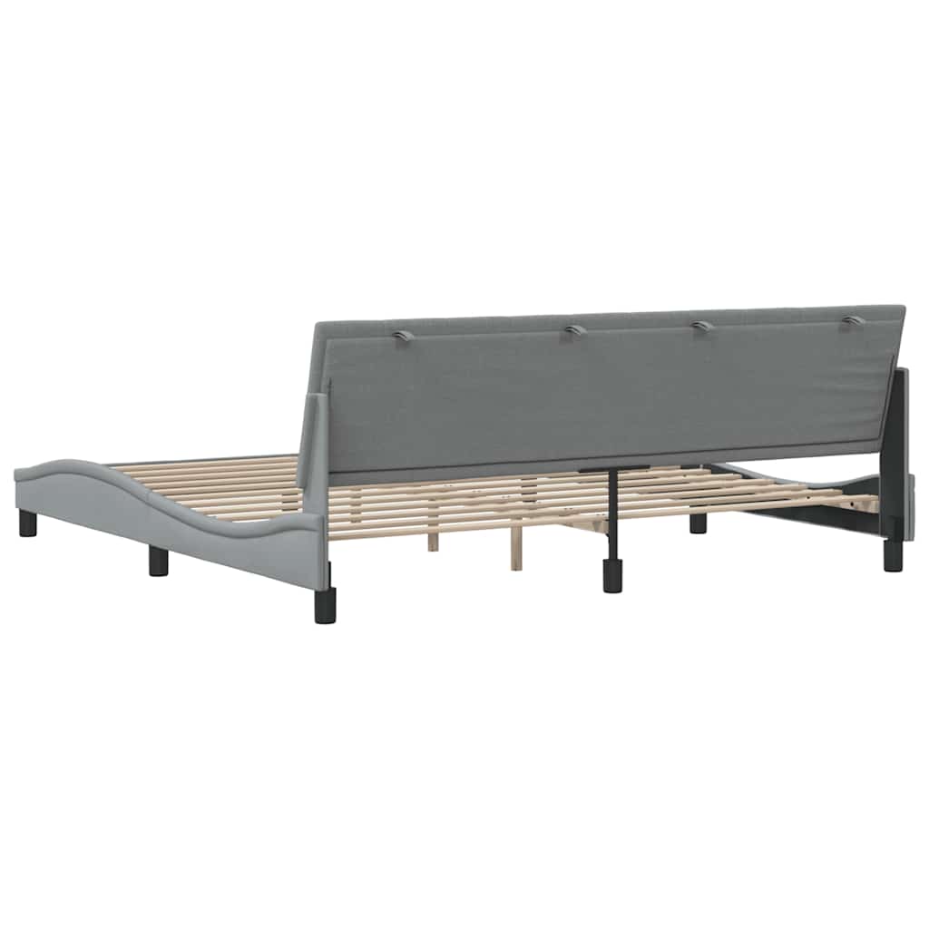 Okvir za krevet bez madraca Hanko svjetlosivi 200 x 200 cm od tkanine