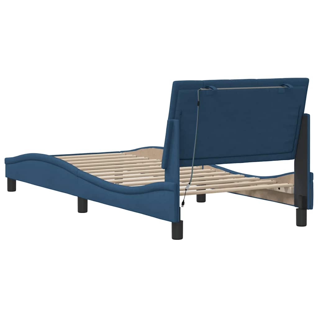Okvir za krevet bez madraca Hanko plava 80x200cm od tkanine