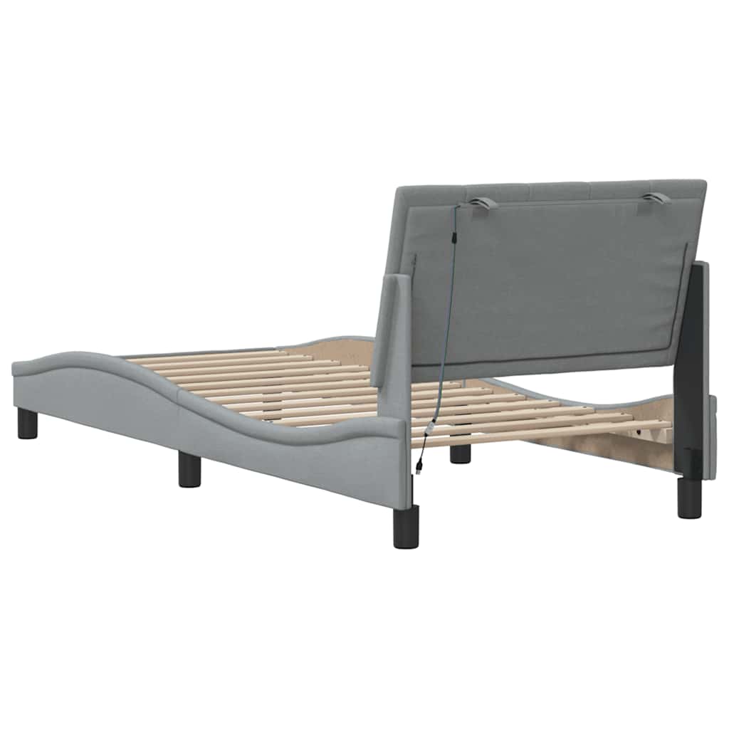 Okvir za krevet bez madraca Hanko svjetlosivi 90x190 cm od tkanine