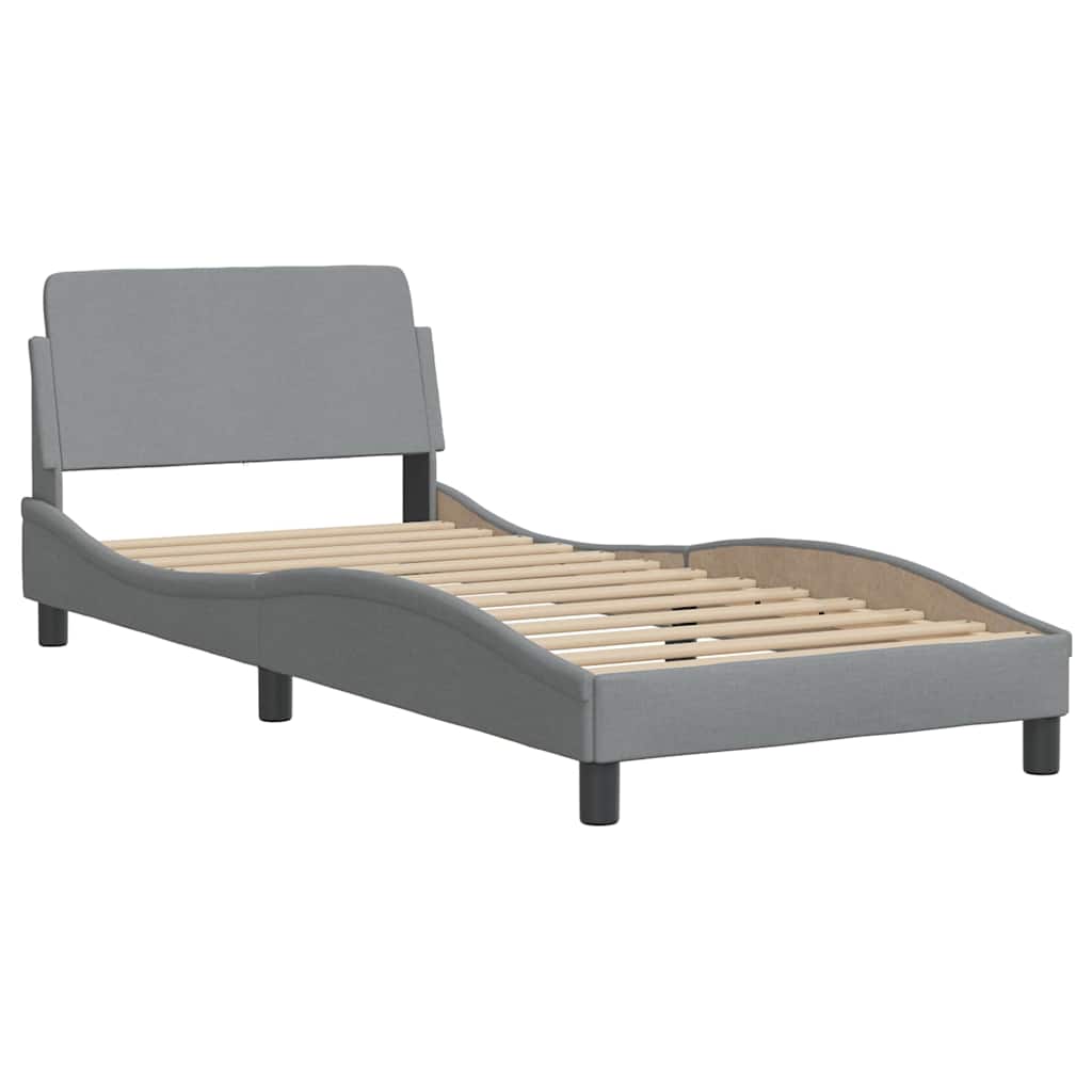 Okvir kreveta bez madraca Hanko svjetlosivi 90x200 cm od tkanine