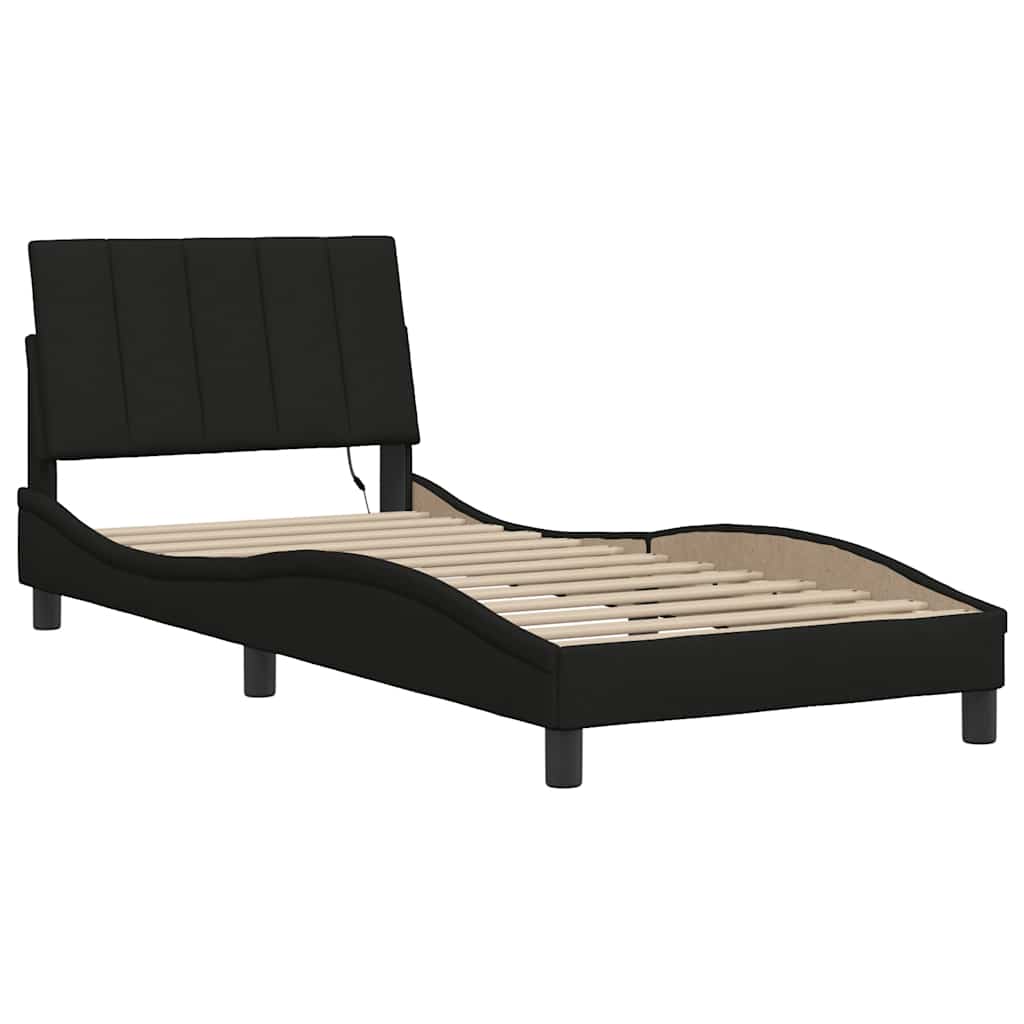 Okvir za krevet bez madraca Hanko crni 90x200cm od tkanine