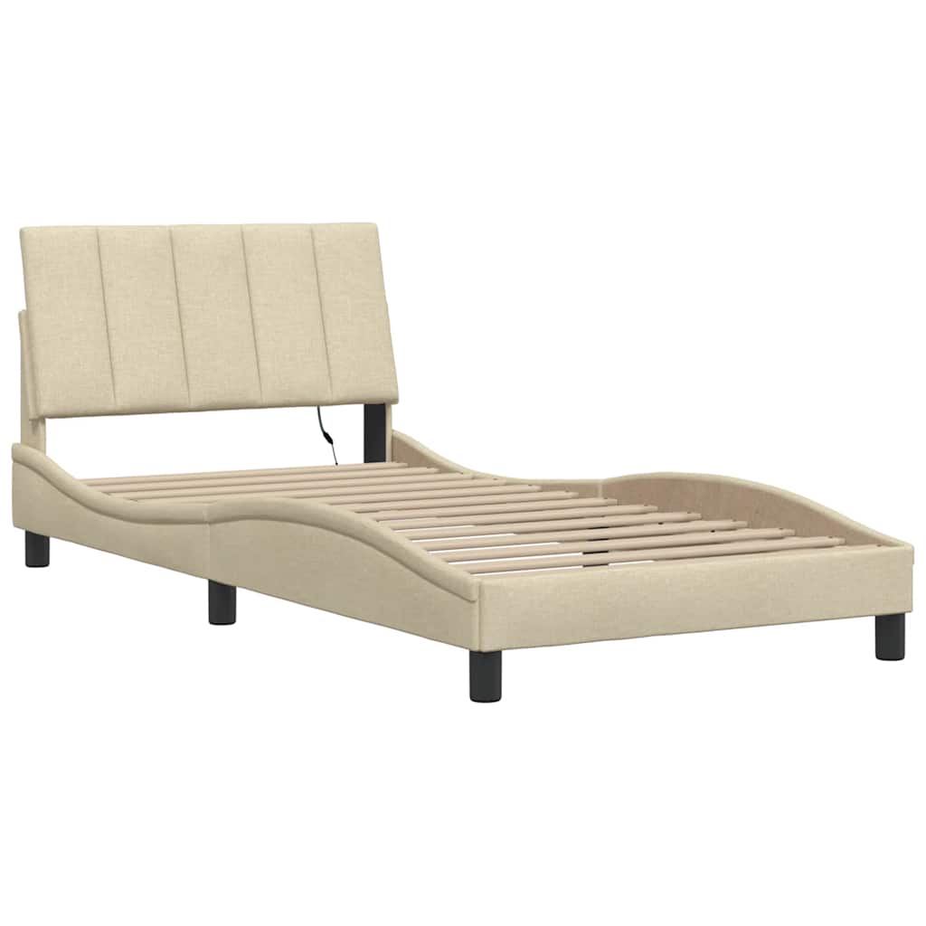 Okvir za krevet bez madraca Hanko krem 100 x 200 cm od tkanine