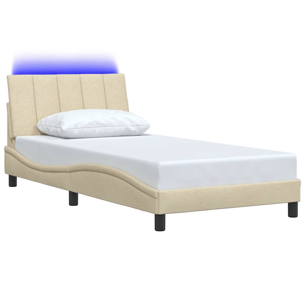 Okvir za krevet bez madraca Hanko krem 100 x 200 cm od tkanine
