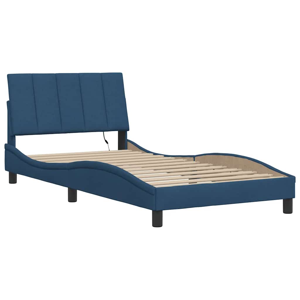Okvir za krevet bez madraca Hanko plava 100x200cm od tkanine