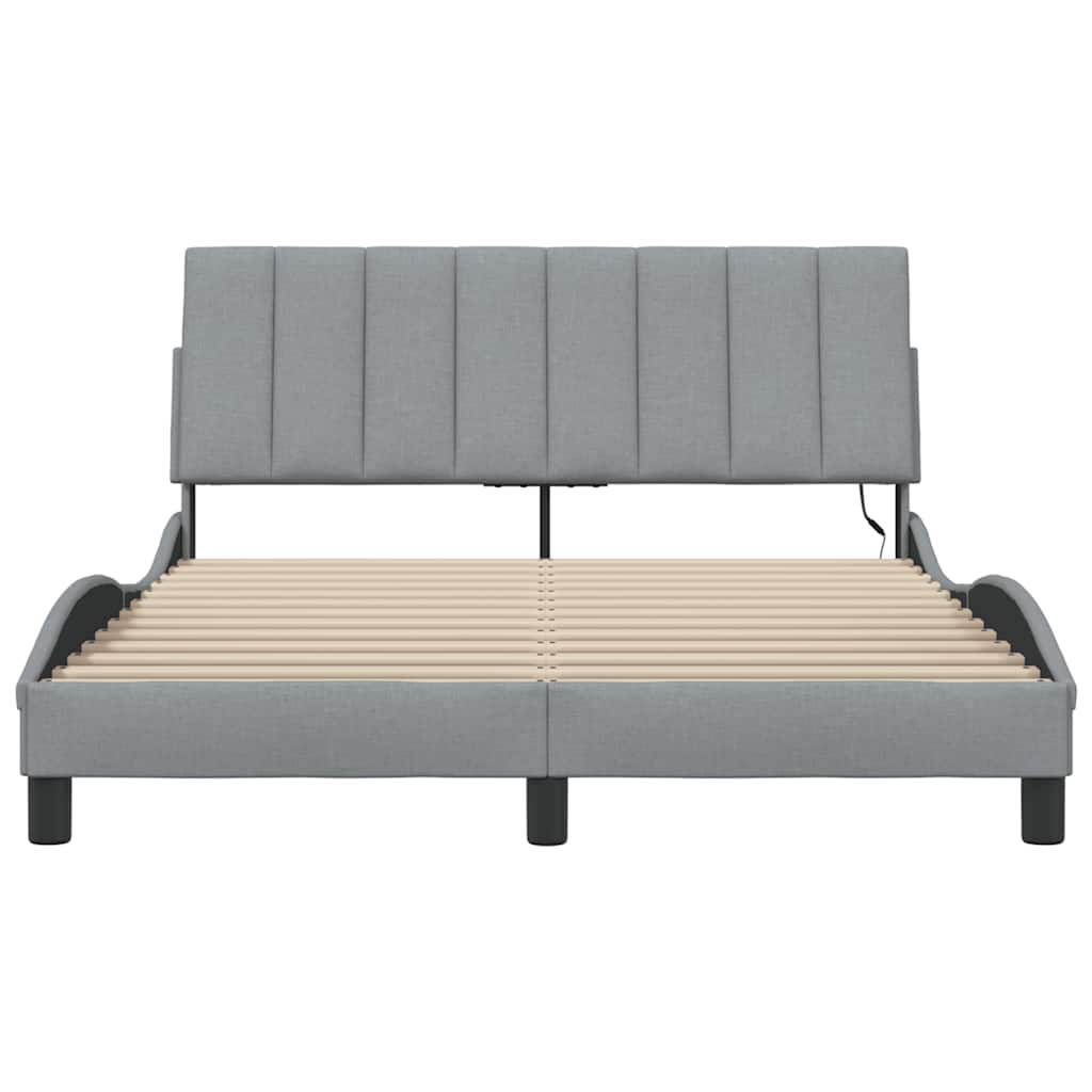 Okvir za krevet bez madraca Hanko svjetlosivi 140 x 190 cm od tkanine