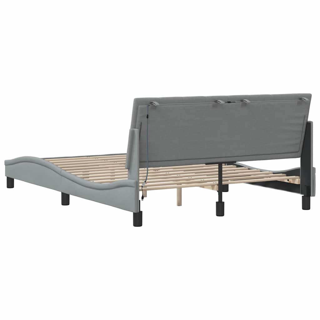 Okvir za krevet bez madraca Hanko svjetlosivi 140 x 190 cm od tkanine
