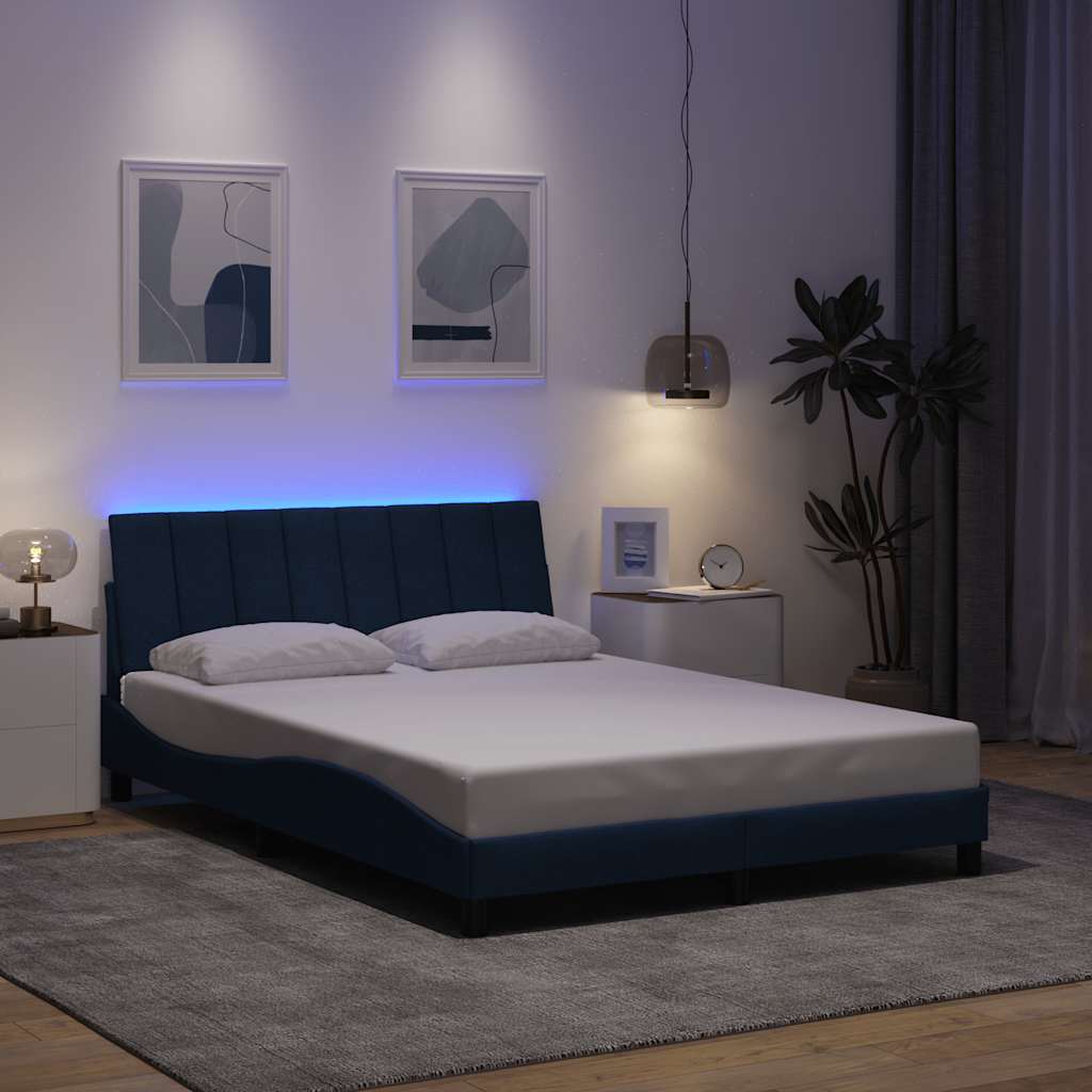 Okvir za krevet bez madraca Hanko plavi 140 x 190 cm od tkanine