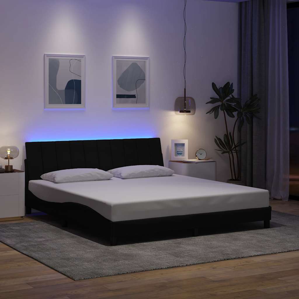 Okvir kreveta bez madraca Hanko crni 180x200 cm od tkanine