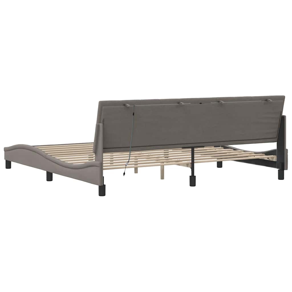 Okvir za krevet bez madraca Hanko smeđesivi 200x200 cm od tkanine